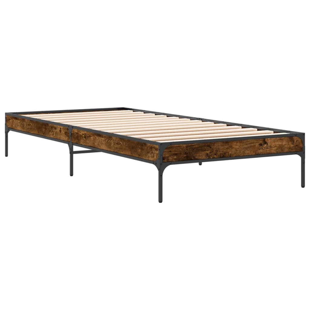 Bed Frame without Mattress Smoked Oak 100x200 cm